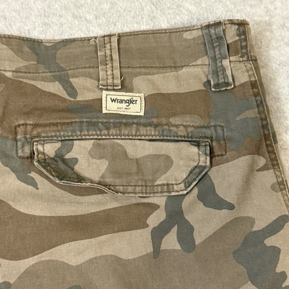 Wrangler Mens Regular Taper Camo Cargo Pants Grn/Brown Woodland Camouflage 38x31 - Picture 14 of 15